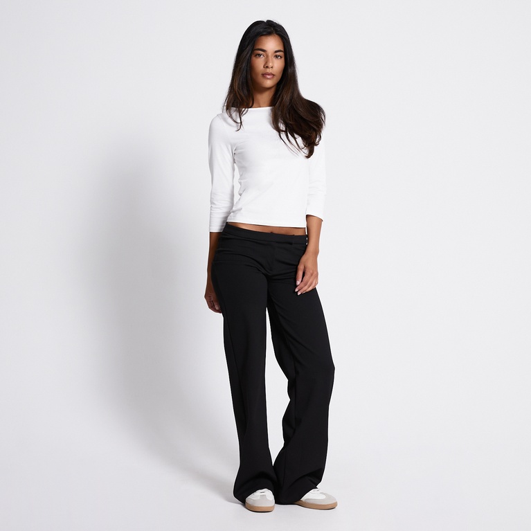 Low waist wide dress pants "Estrid" Black